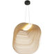 Eco Collection - Madera Family 23.75 inch Matte Black and Natural Wood Pendant Ceiling Light, EVOLV