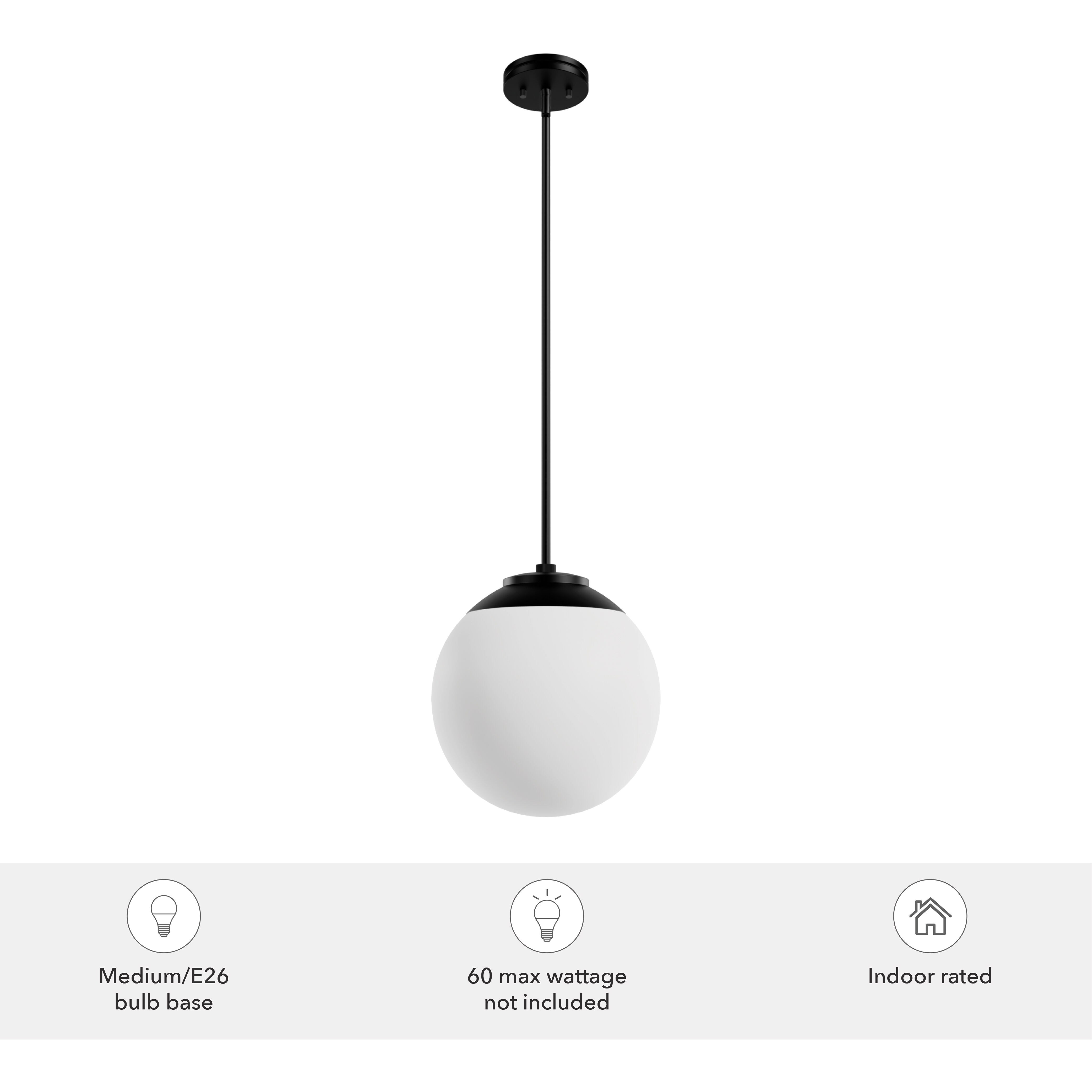 Hepburn 1 Light 12 inch Matte Black Pendant Ceiling Light, Medium
