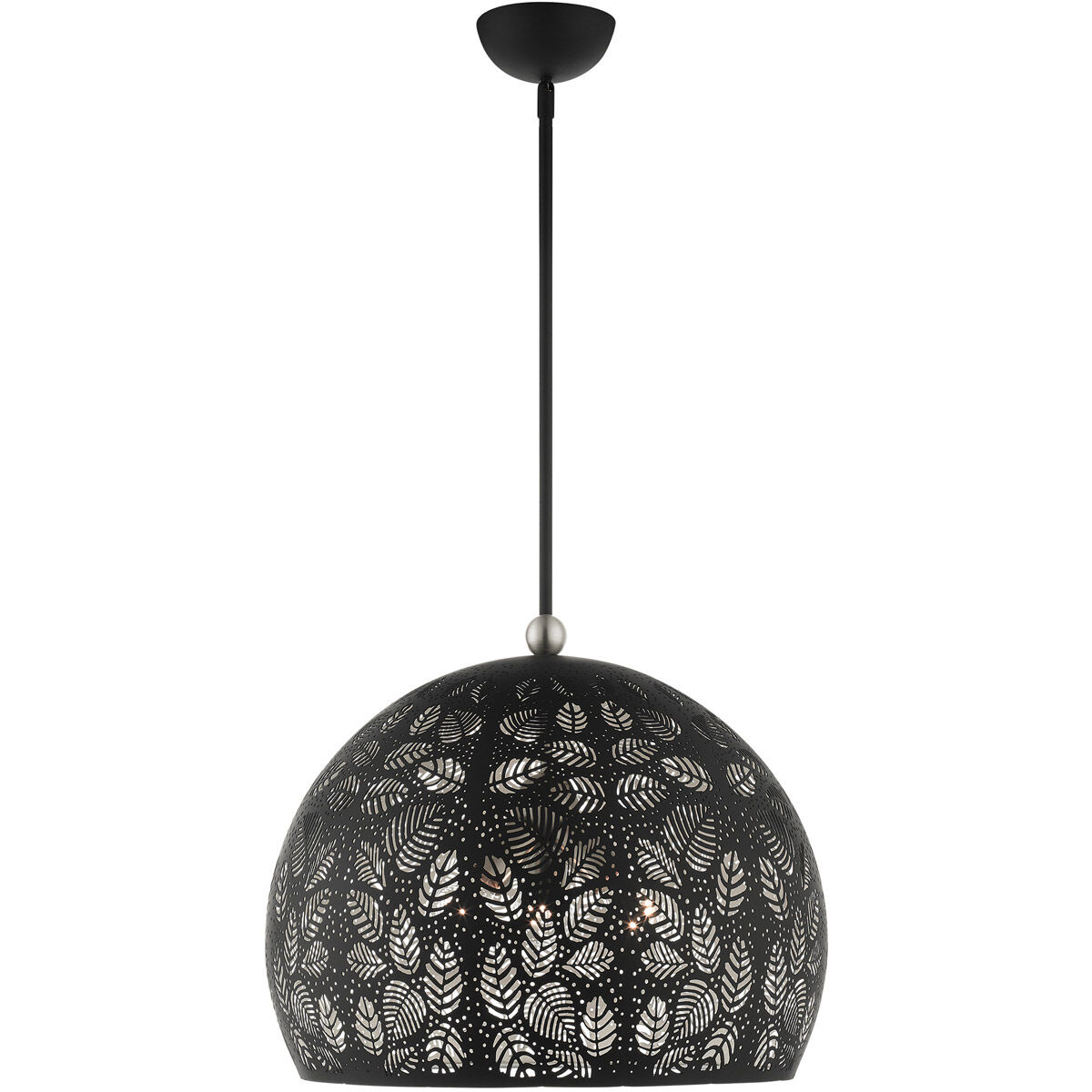 Chantily 3 Light 20 inch Black with Brushed Nickel Accents Pendant Ceiling Light