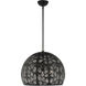Chantily 3 Light 20 inch Black with Brushed Nickel Accents Pendant Ceiling Light