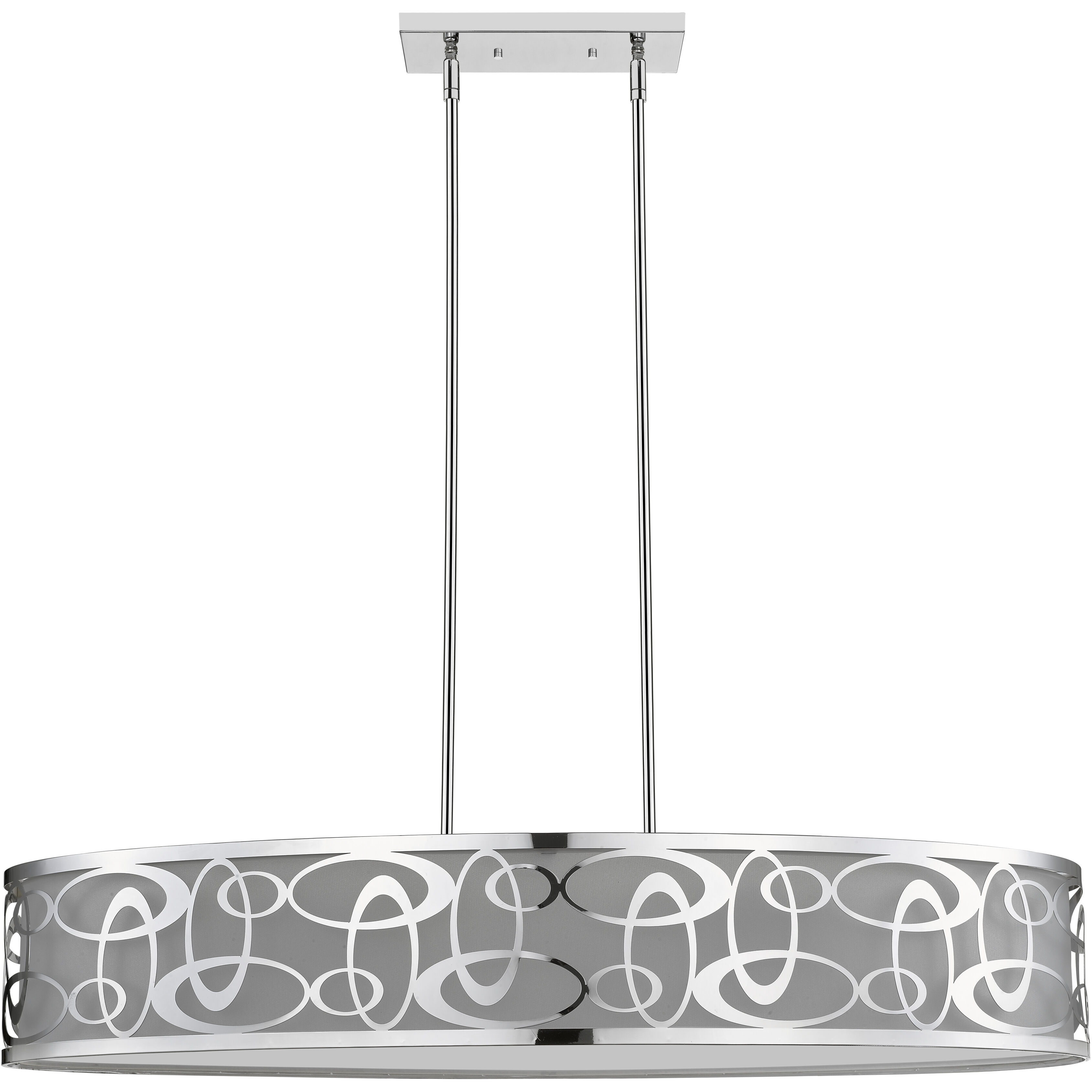 Opal 6 Light 45 inch Chrome Linear Chandelier Ceiling Light