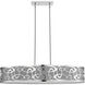 Opal 6 Light 45 inch Chrome Linear Chandelier Ceiling Light