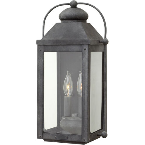Heritage Anchorage Outdoor Wall Mount Lantern in Aged Zinc, Non-LED, Medium