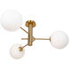 Aurelia LED 31.5 inch Brass Semi-Flush Mount Ceiling Light