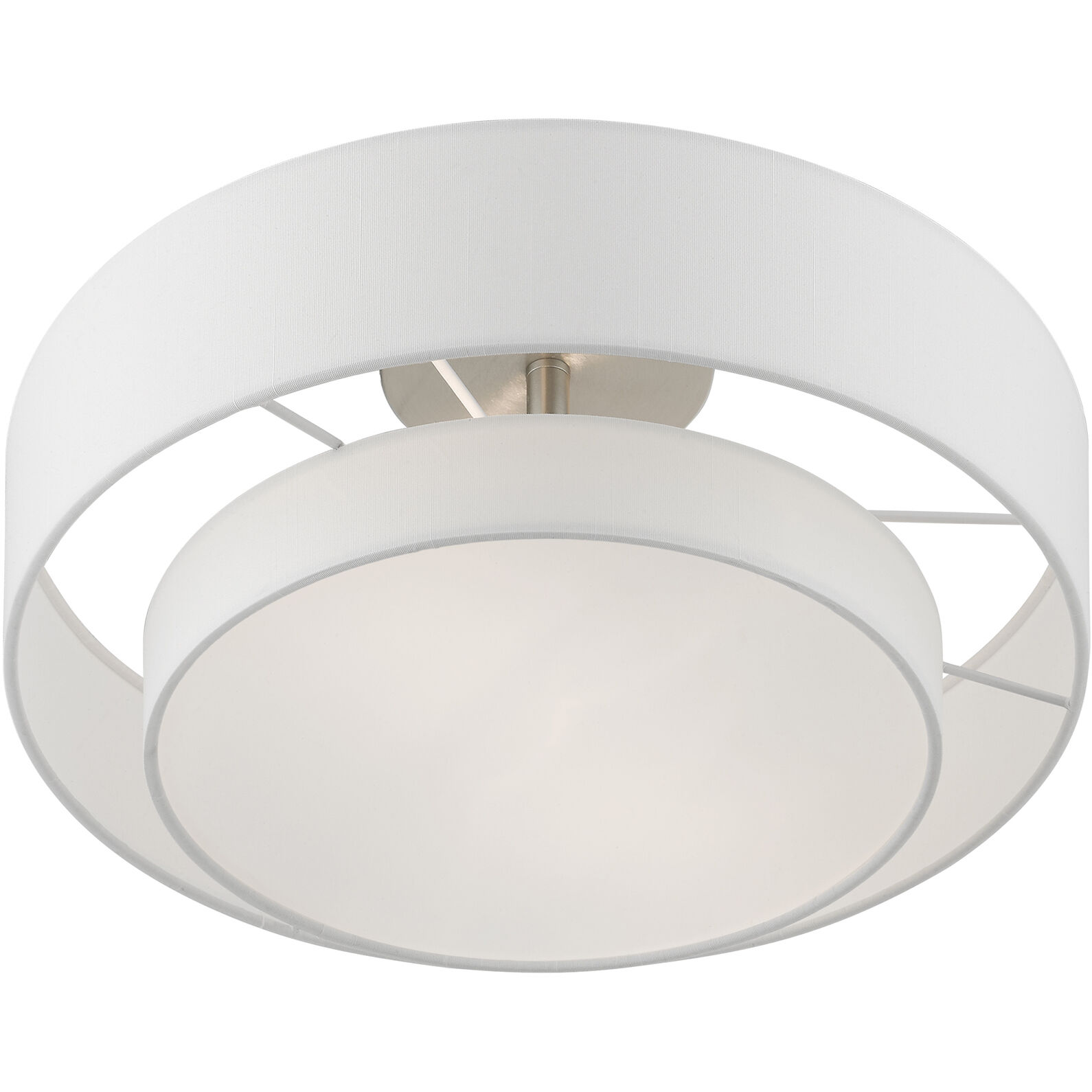 Meridian 2 Light 15 inch Brushed Nickel Semi-Flush Ceiling Light