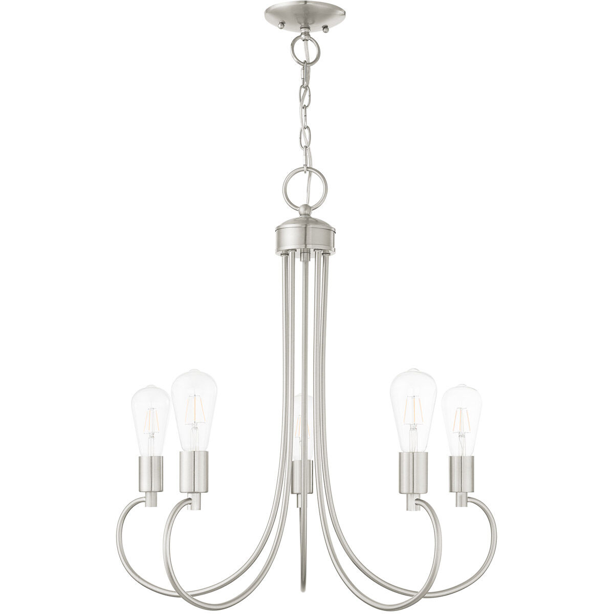Bari 5 Light 25 inch Brushed Nickel Chandelier Ceiling Light
