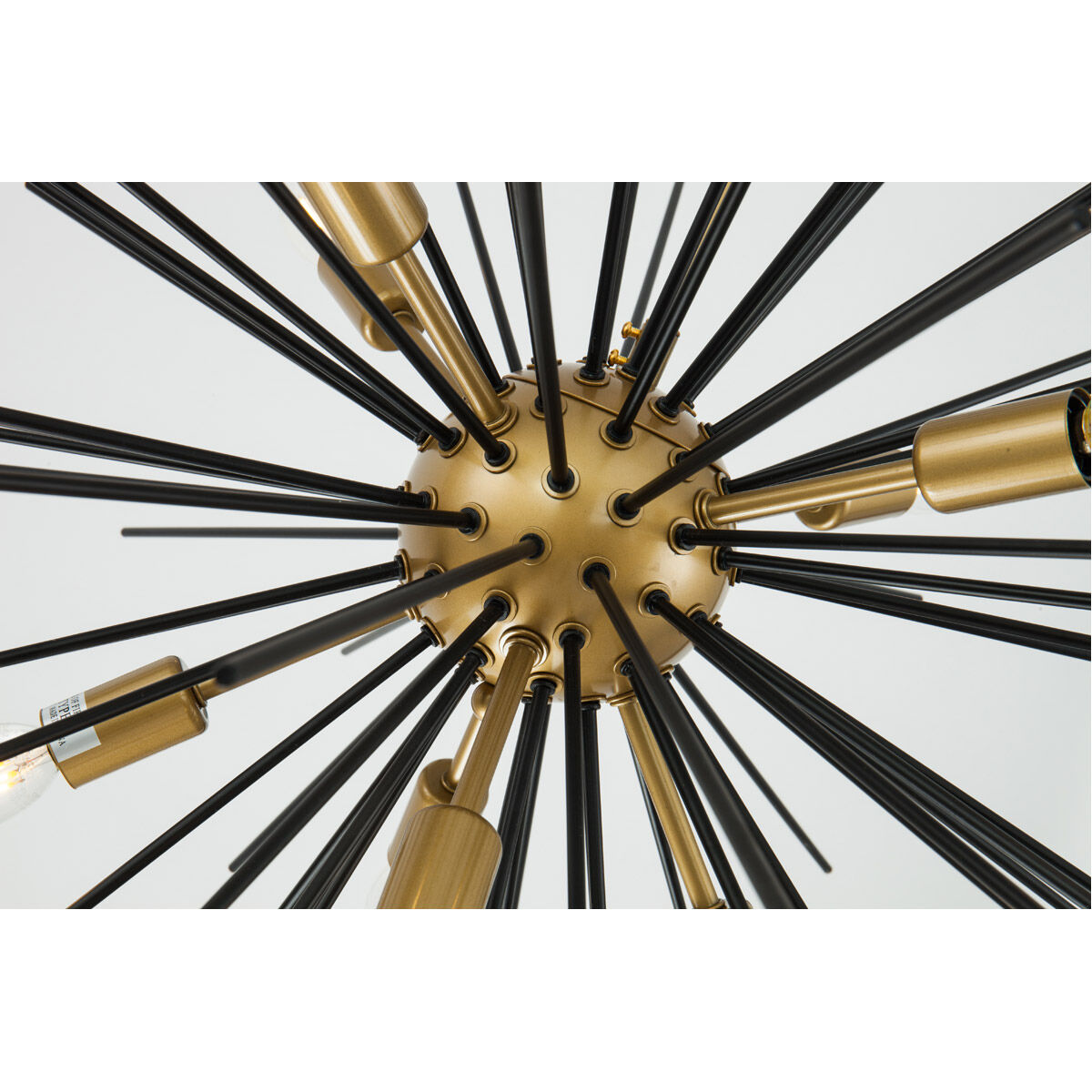 Timber 8 Light 30 inch Brass and Black Pendant Ceiling Light