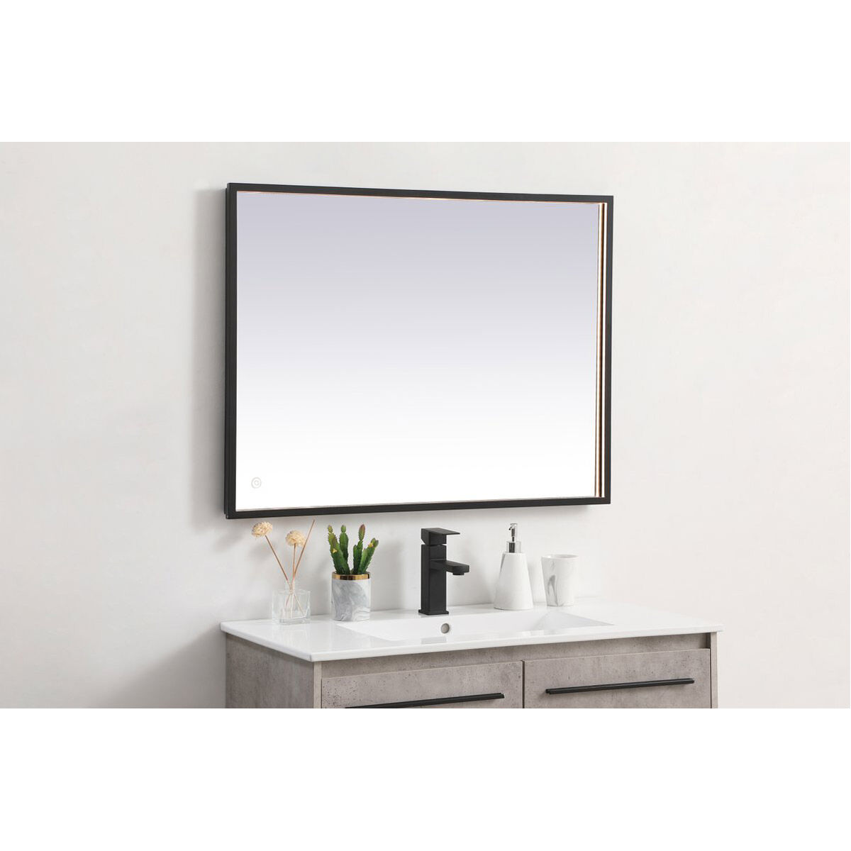 Pier 40 X 24 inch Black LED Mirror