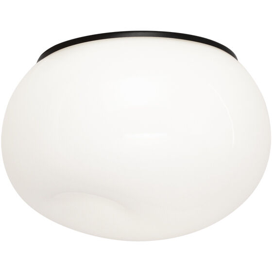 Gelasin 1 Light 10 inch Black Flush Mount Ceiling Light in Black and Opal Glass