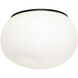 Gelasin 1 Light 10 inch Black Flush Mount Ceiling Light in Black and Opal Glass