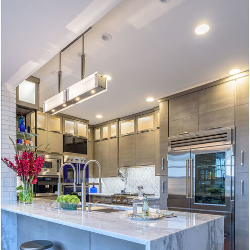 Urban Loft LED 44.4 inch Graphite Linear Pendant Ceiling Light in Frosted Granite, 2700K LED, Trestle