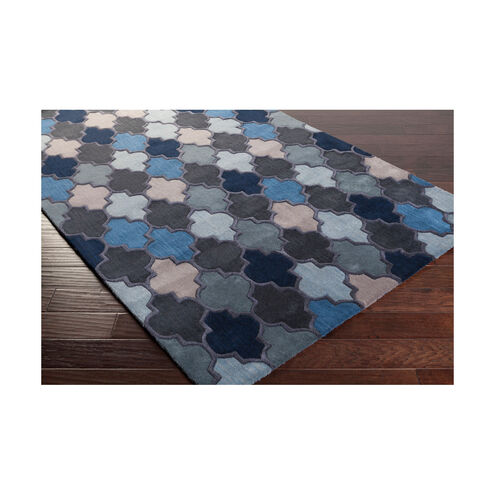 Oasis 96 inch Blue and Black Area Rug, Wool