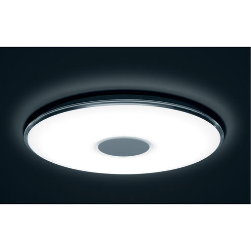 Tokyo 1 Light 24 inch White Flush Mount Ceiling Light, with Remote Control 