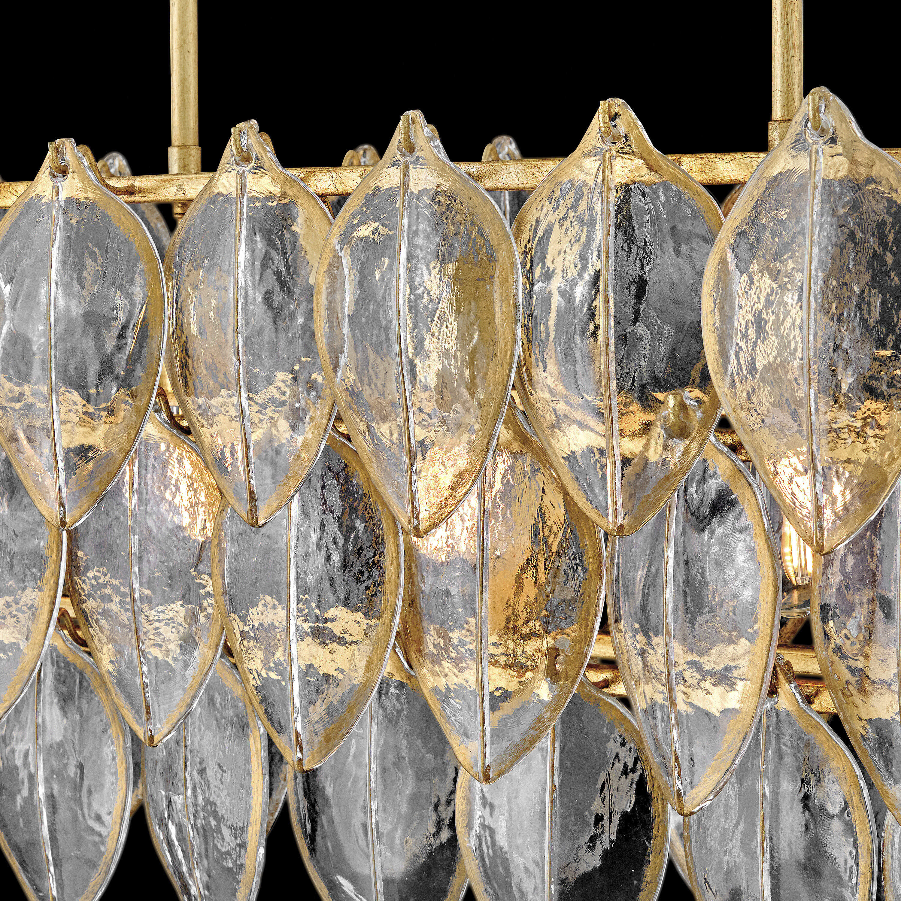 Amira 5 Light 45 inch Distressed Brass Interior Hanging Light Ceiling Light