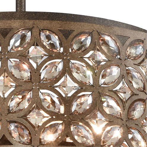 Strabane 6 Light 22 inch Mocha with Deep Bronze Pendant Ceiling Light