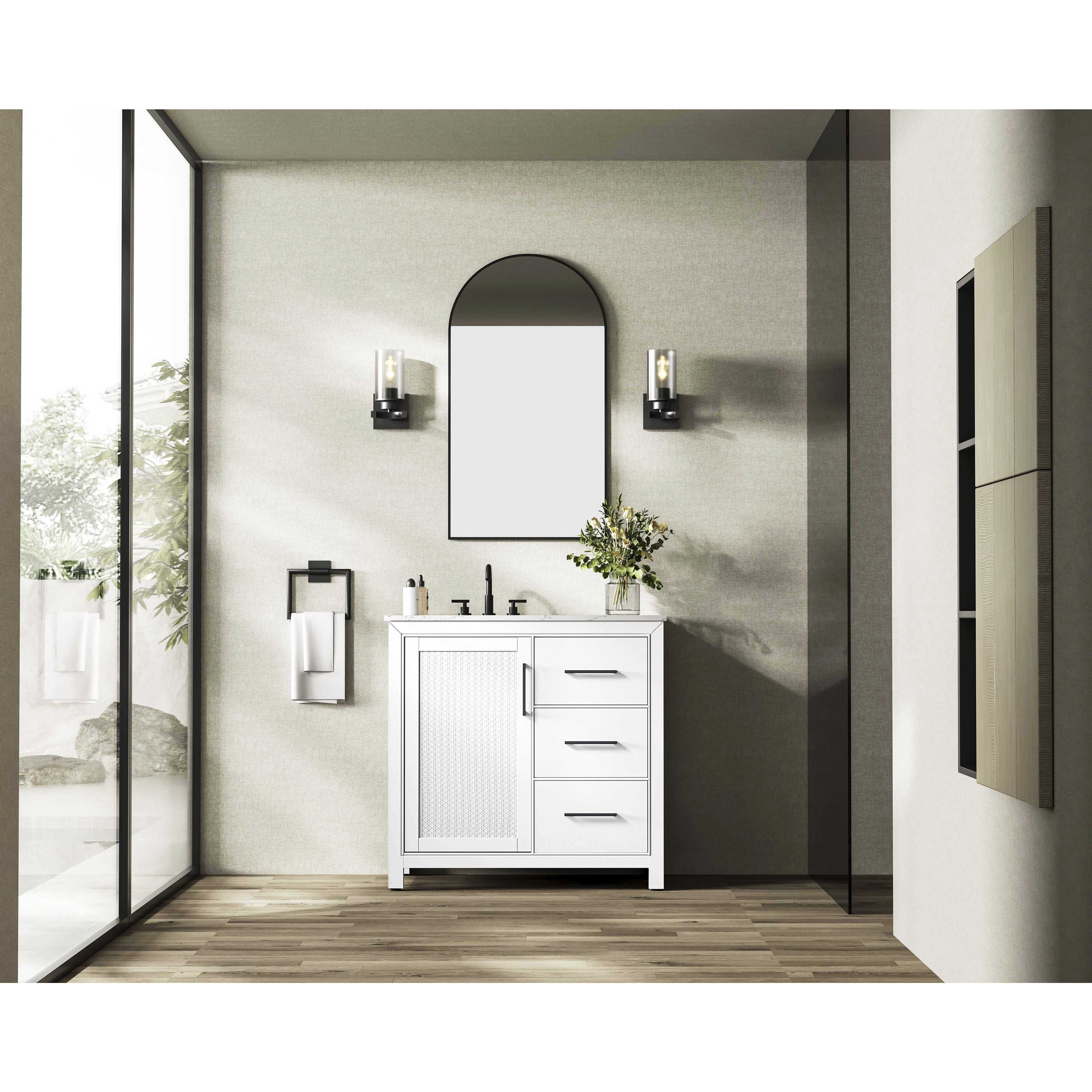 Alina 36 X 34 inch White Bathroom Vanity Cabinet