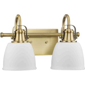 Preston 2 Light 14 inch Vintage Brass Vanity Light Wall Light