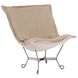 Puff Titanium Frame with Prairie Linen Natural Scroll Chair with Cover