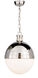 Visual Comfort Thomas O'Brien Large Hicks Pendant in Polished Nickel with White Glass TOB5063PN-WG - Open Box