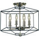 Isabella 4 Light 13 inch Polished Nickel with Matte Black Accents Chandelier Ceiling Light, Semi-Flush Convertible