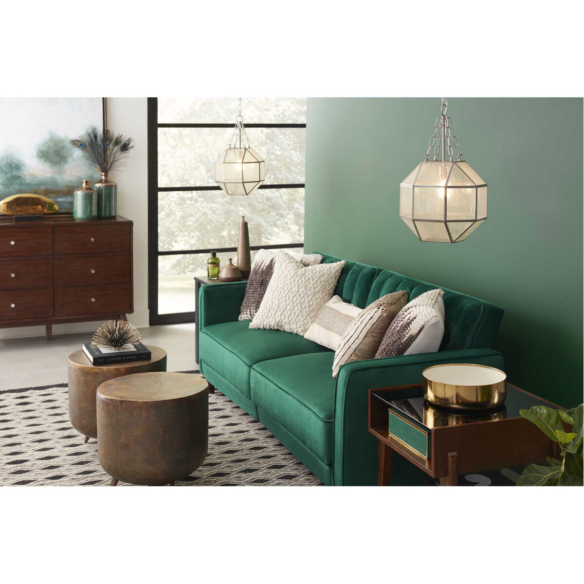 Mauldin 1 Light 12 inch Brushed Nickel Pendant Ceiling Light, Design Series