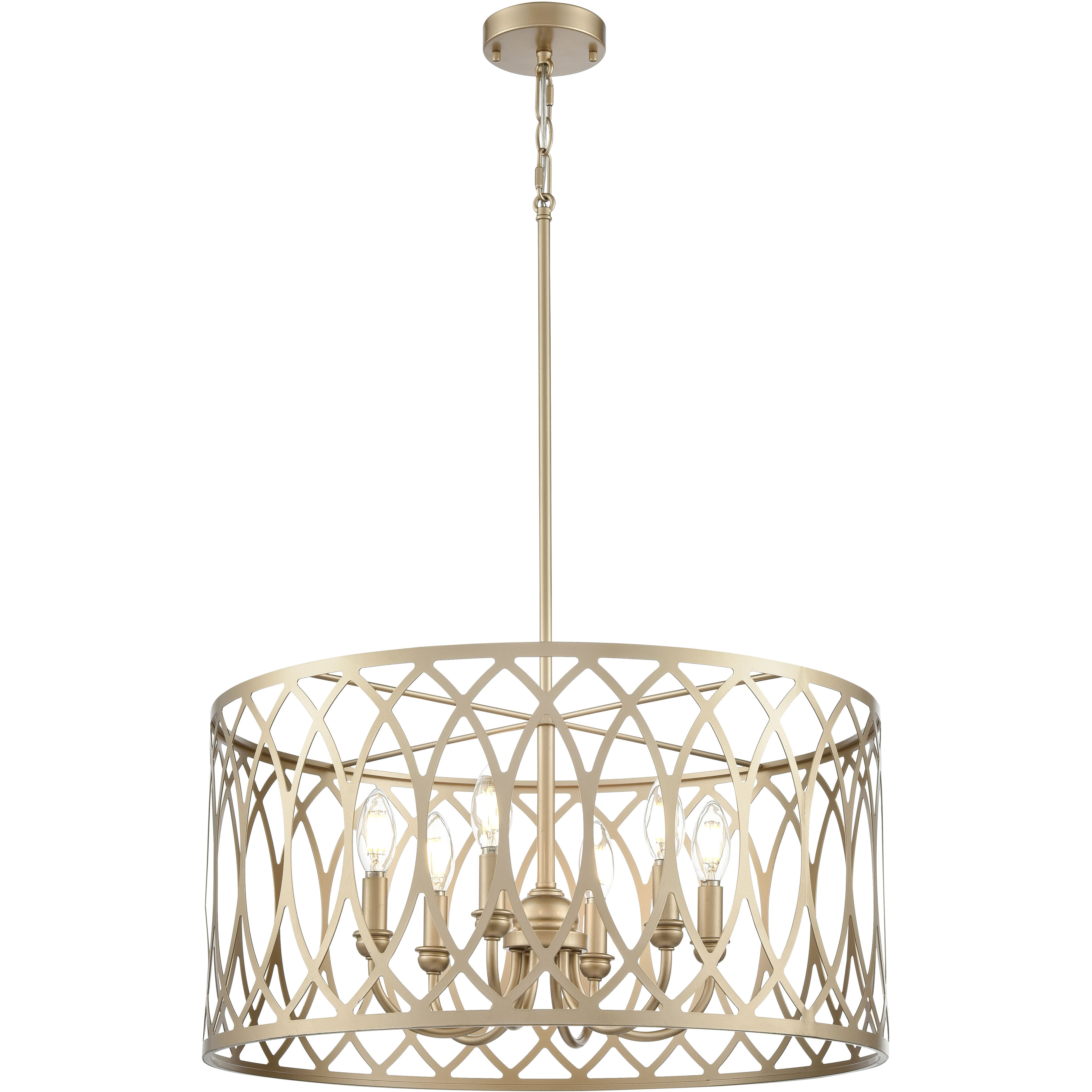 Arelyn 6 Light 23 inch Painted Modern Gold Pendant Ceiling Light