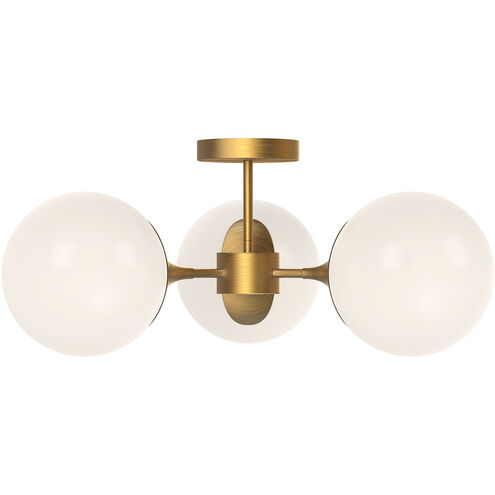Alora Mood Nouveau 3 Light 25.88 inch Aged Gold Semi Flush Mount Ceiling Light