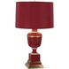Annika 29.5 inch 150 watt Red Table Lamp Portable Light in Red With Matte Gold