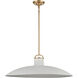 Surf 1 Light 27 inch Textured White with Satin Brass Pendant Ceiling Light