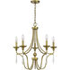 Joules 5 Light 25 inch Aged Brass Chandelier Ceiling Light