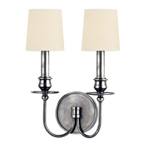 Cohasset 2 Light 10 inch Polished Nickel Wall Sconce Wall Light in Eco Paper
