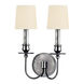 Cohasset 2 Light 10.25 inch Polished Nickel Wall Sconce Wall Light