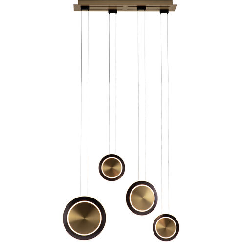 Saturn LED 6 inch Antique Brass and Black Bronze Multi Pendant Ceiling Light