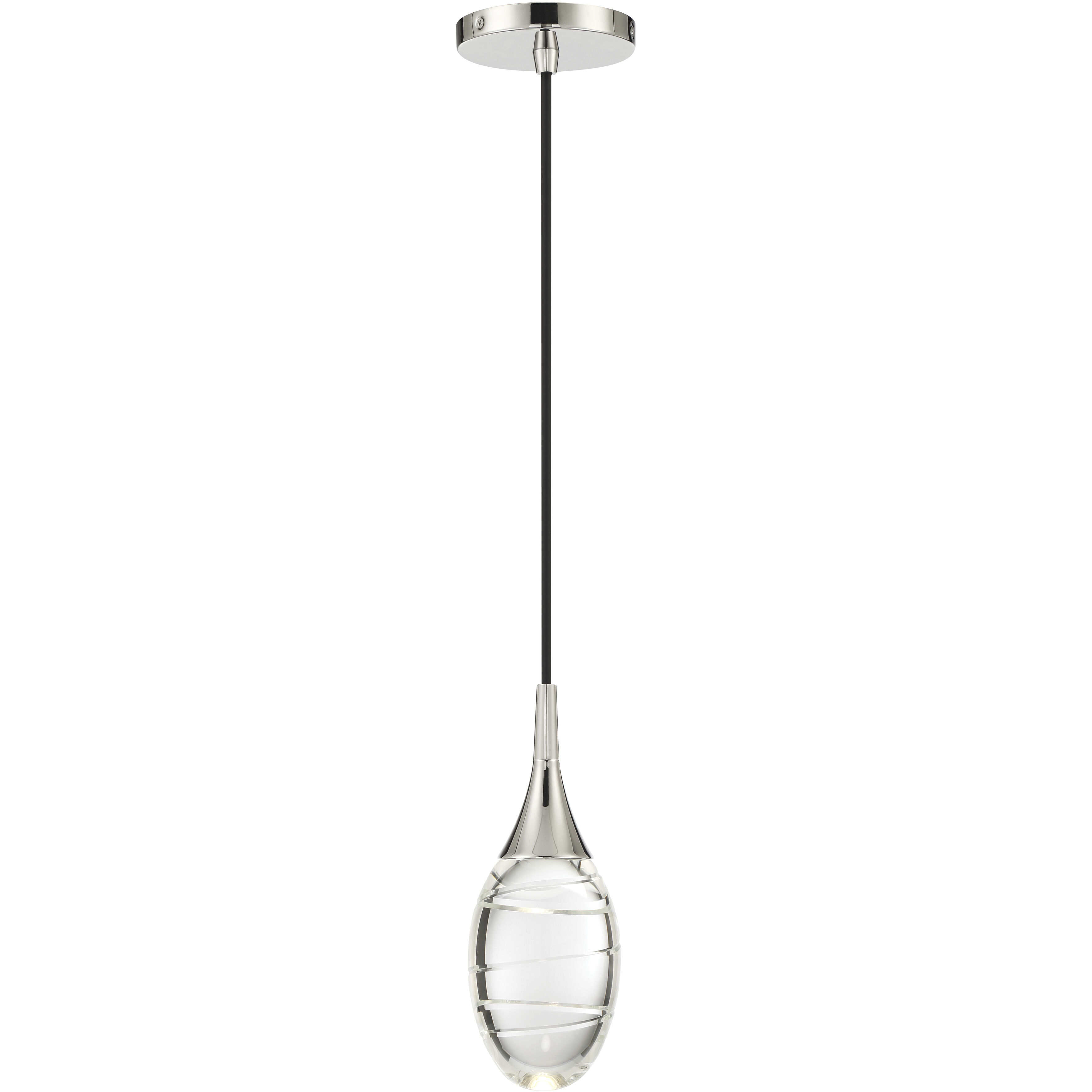 Hail LED 4.25 inch Polished Nickel Mini Pendant Ceiling Light