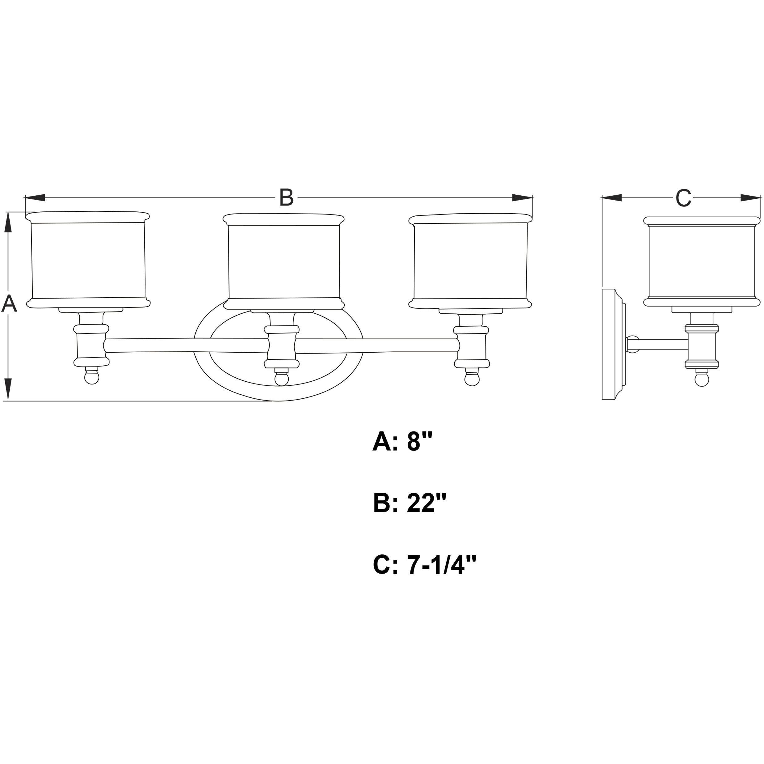 Carlisle LED 22 inch Natural Brass Bathroom Light Wall Light