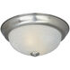 Decorative 3 Light 15 inch Satin Platinum Flushmount Ceiling Light in White Alabaster, Large