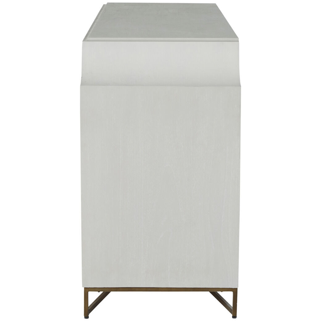Kirsten Cerused White / Cerused Coal / Stained Brass Cabinet