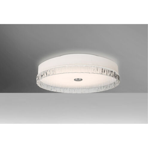 Paco 12 LED 12 inch Flush Mount Ceiling Light in Opal with Clear Stone Glass