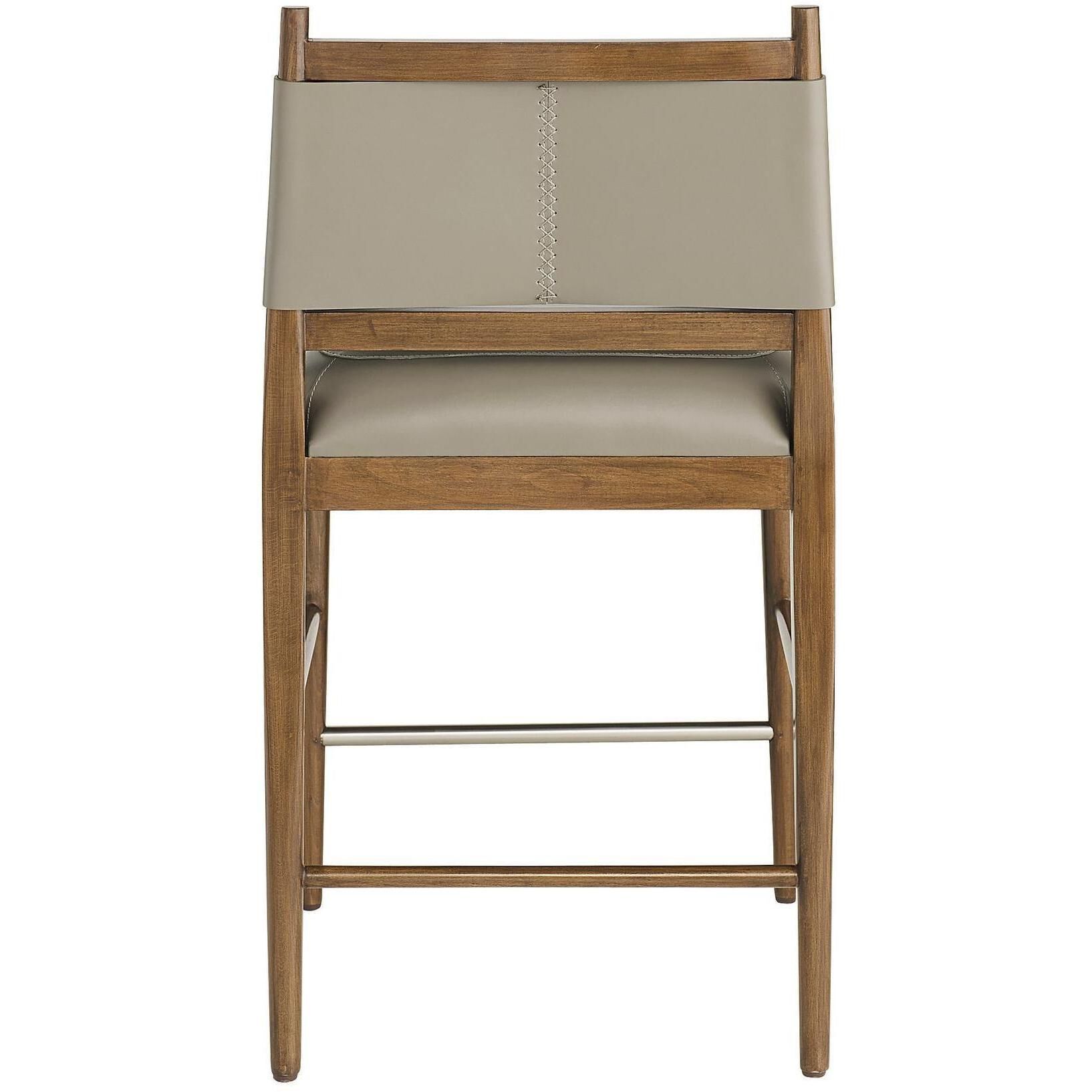 Keegan 35 inch Morel and Walnut with Brushed Stainless Steel Counter Stool
