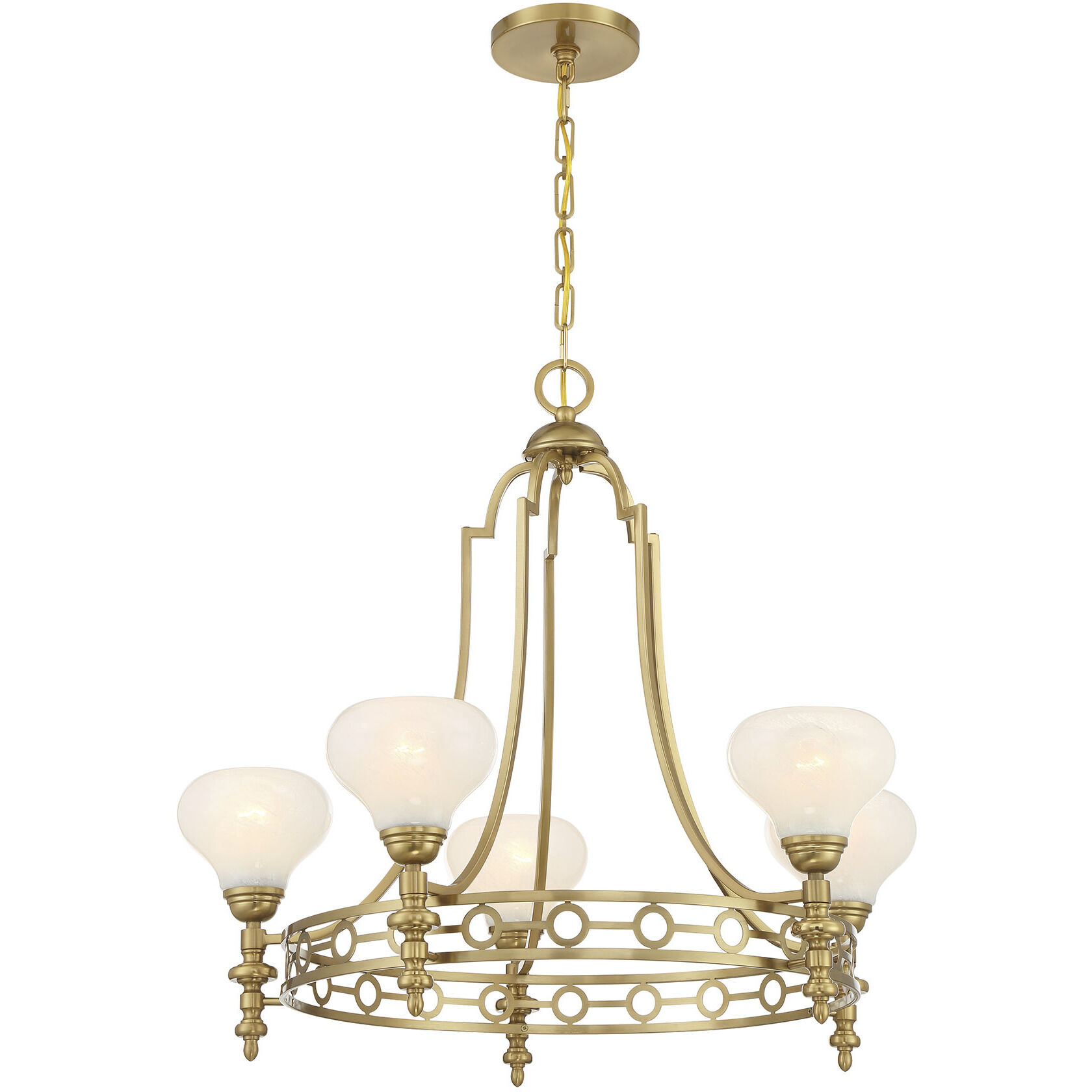Allston 5 Light 30 inch Warm Brass Chandelier Ceiling Light
