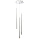 Cascade LED 12 inch Polished Nickel Multi-Light Pendant Ceiling Light in 3, Round, 28in.