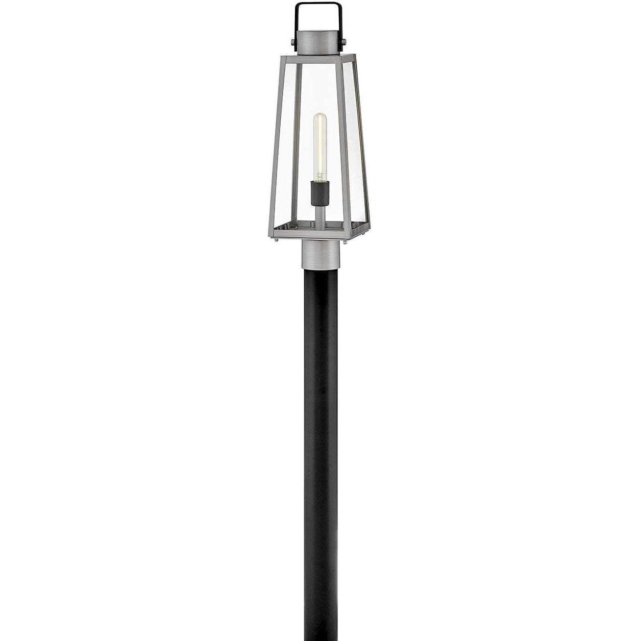 Hugh 1 Light 22 inch Antique Brushed Aluminum with Black Outdoor Post Mount