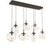 Cosmos LED LED 50.3 inch Flat Bronze Linear Pendant Ceiling Light in 2700K LED, Geo Inner - Amber Outer, Multi-Port