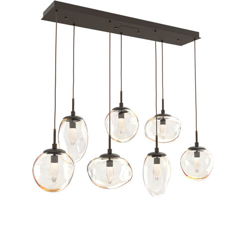 Cosmos LED LED 50.3 inch Flat Bronze Linear Pendant Ceiling Light in 2700K LED, Geo Inner - Amber Outer, Multi-Port