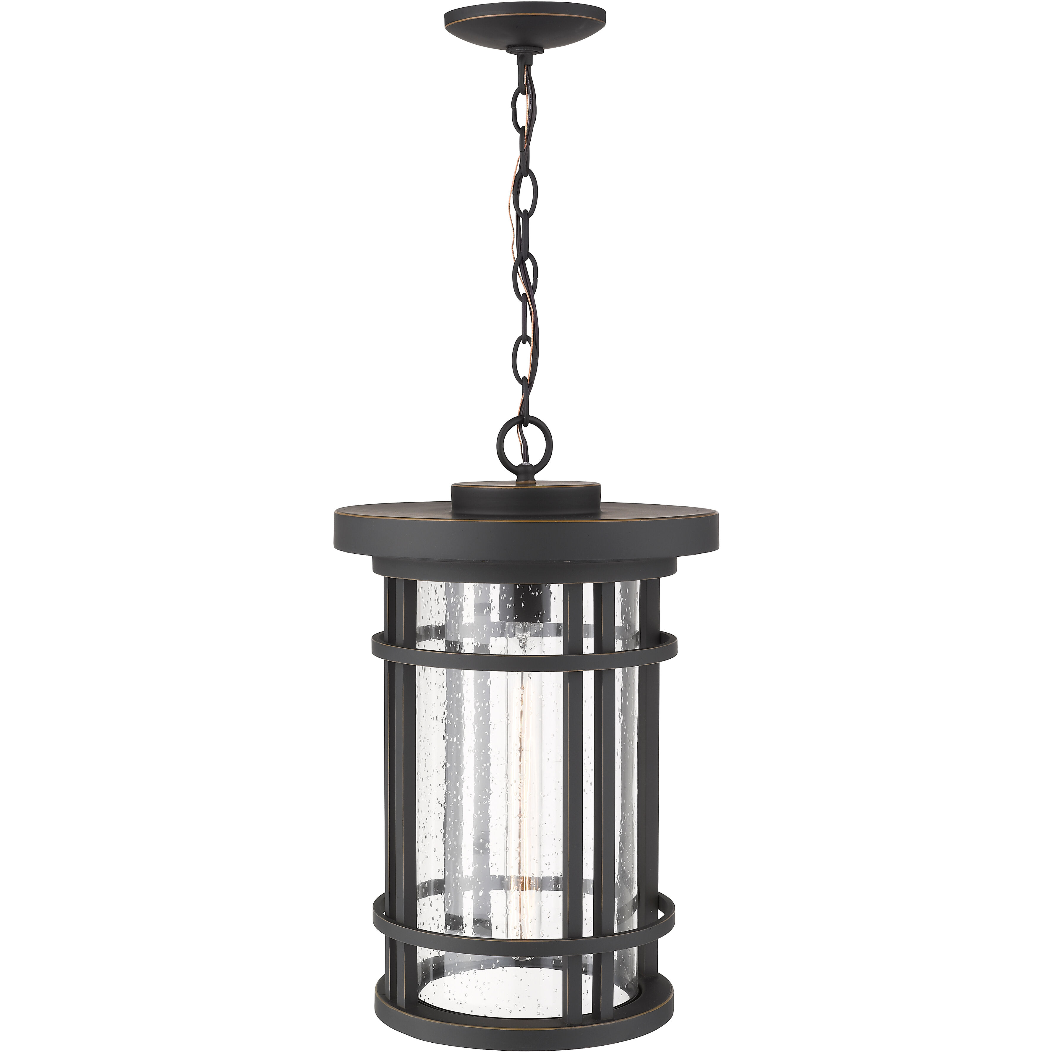 Jordan 1 Light 12 inch Oil Rubbed Bronze Outdoor Chain Mount Ceiling Fixture