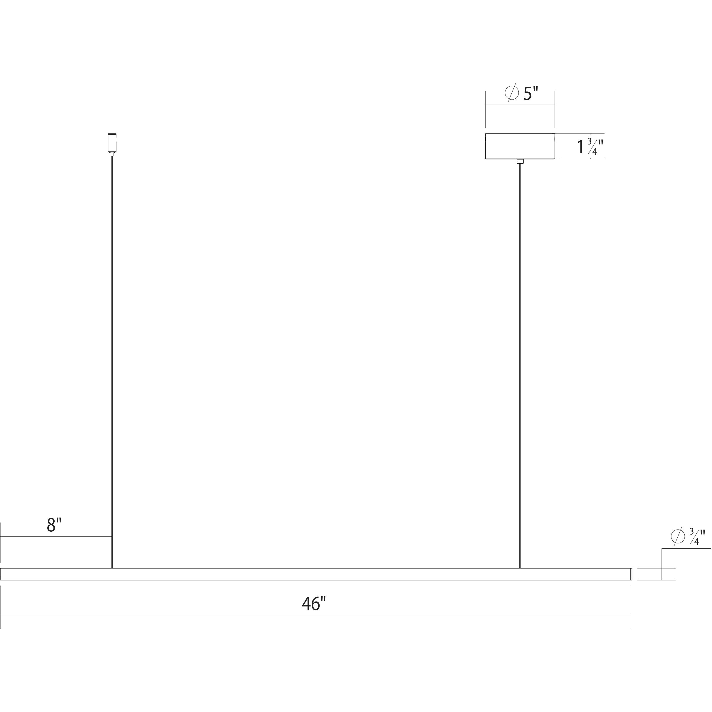 Fino LED 48 inch Polished Chrome Linear Pendant Ceiling Light in 3500K