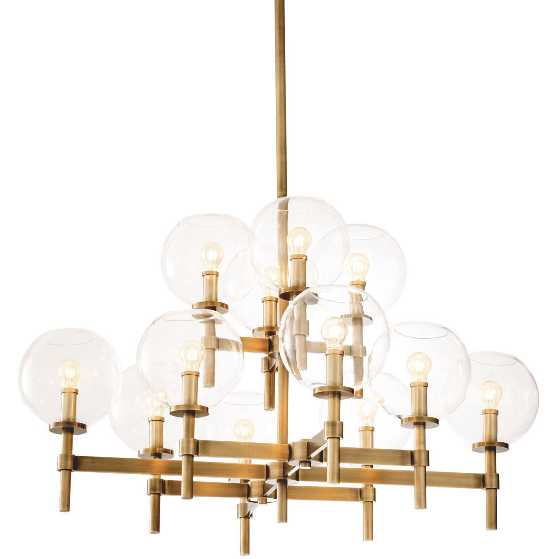 Jade 12 Light 40.94 inch Antique Brass Chandelier Ceiling Light, Large