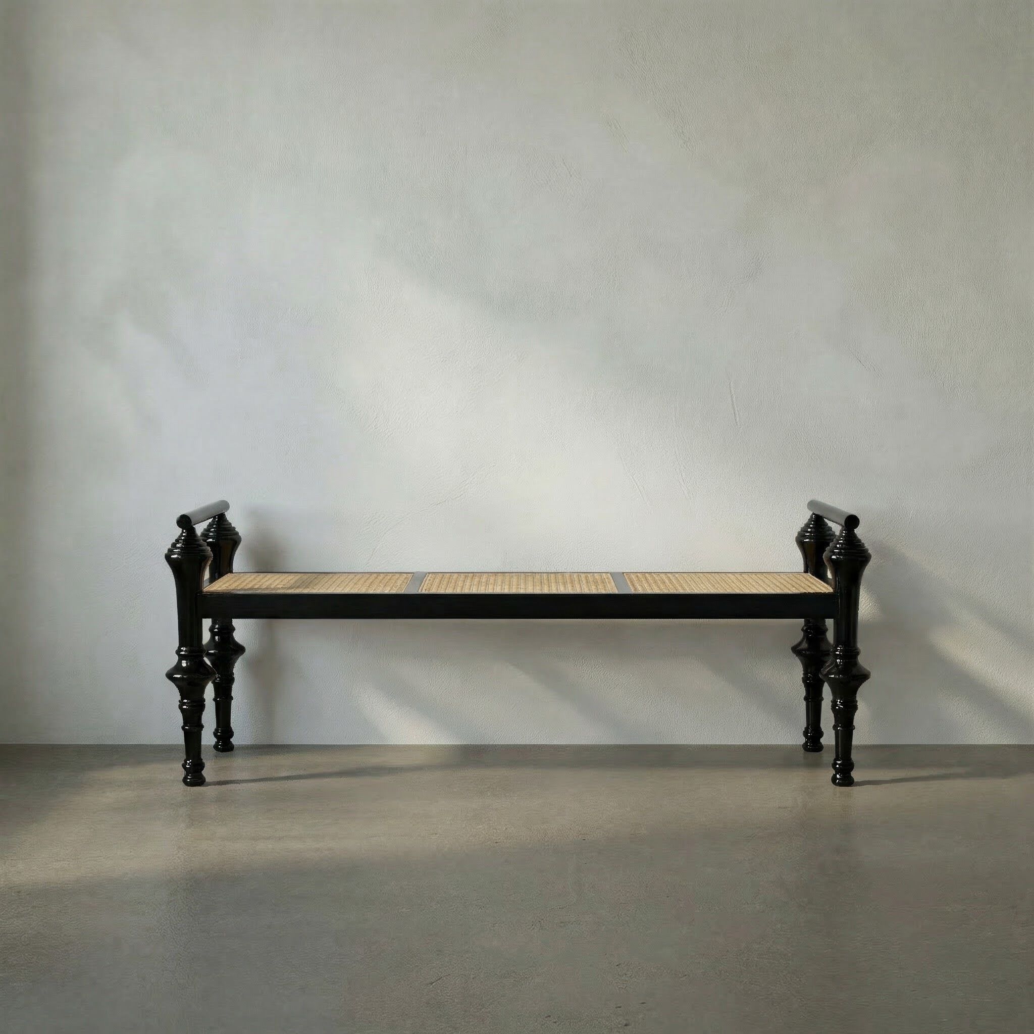 Indochine Charcoal Black Bench