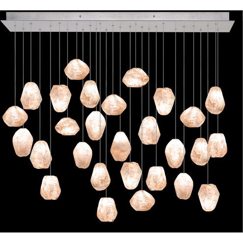 Natural Inspirations 28 Light 54 inch Silver Pendant Ceiling Light in Clear Quartz Studio Glass 4