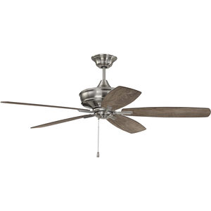 Sloan 56 inch Brushed Polished Nickel with Weathered Mesquite/Dark Cedar Blades Ceiling Fan
